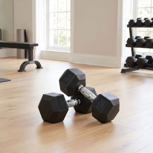 Ganteră cauciucată XTREXO Hex HXD150 15 kg