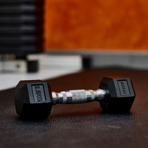 Ganteră cauciucată XTREXO Hex HXD25 2.5 kg