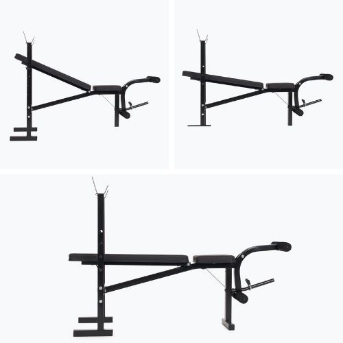 Bancă de antrenament  XTREXO BenchFit Lite cu suport și bară neagră