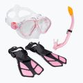 Set de snorkeling pentru copii AQUASTIC Mască + Aripioare + Tub roz MSFK-01SR