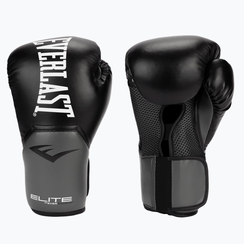 Mănuși de box pentru bărbați EVERLAST Pro Style Elite 5, negru, EV2500 BLK/GRY-10 oz.