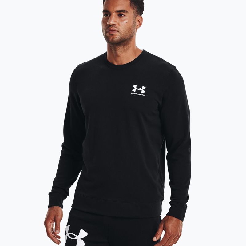 Tricou de antrenament pentru bărbați Under Armour Rival Terry LC Crew negru 1370404-001 3