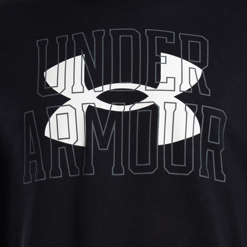 Tricou de antrenament pentru bărbați Under Armour Rival Terry Logo Crew negru 1370391-001 3