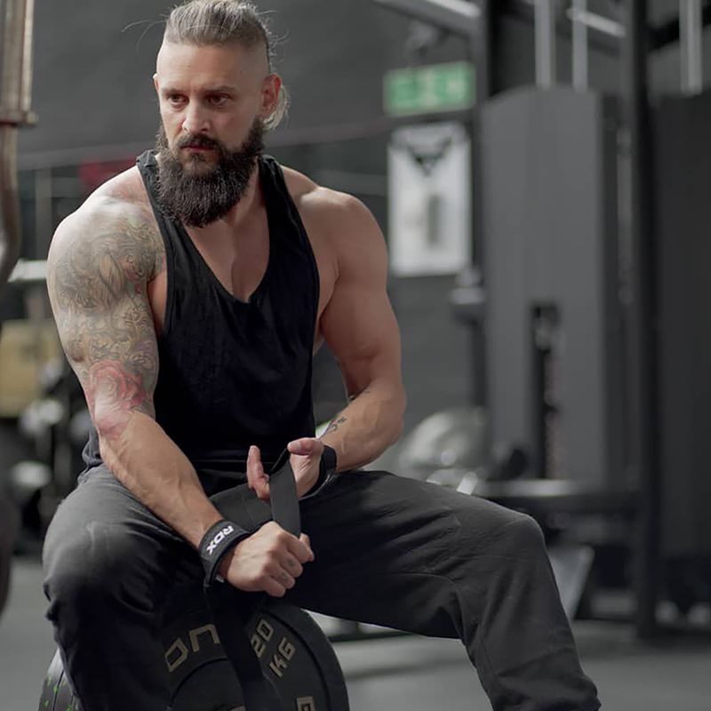 Curele pentru ridicat greutăți RDX Single Strap negre WAN-W1B+ 2