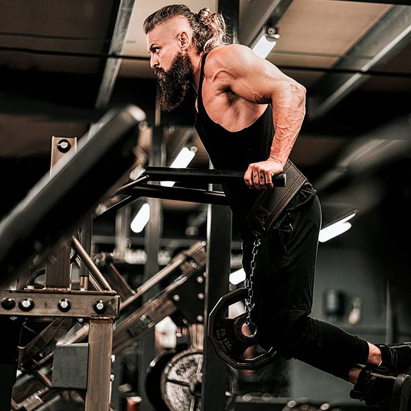 Centură pentru ridicarea greutăților RDX Pro Dipping Belt 2 Layer neagră WDB-T7B 7