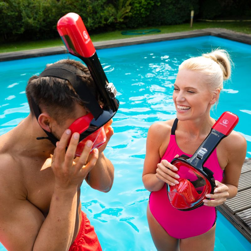 Mască integrală de snorkeling AQUASTIC roșie SMA-01SC 8