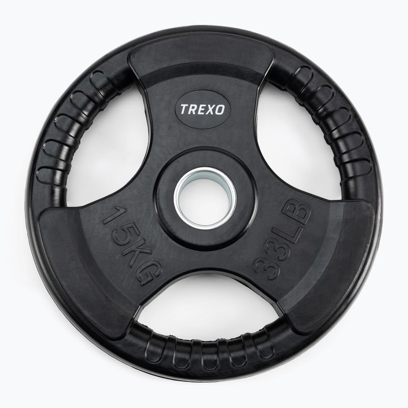 Greutate din fontă cauciucată XTREXO czarne RW15 15 kg 3