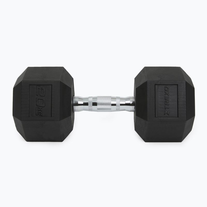 Ganteră cauciucată XTREXO Hex HXD200 20 kg 7