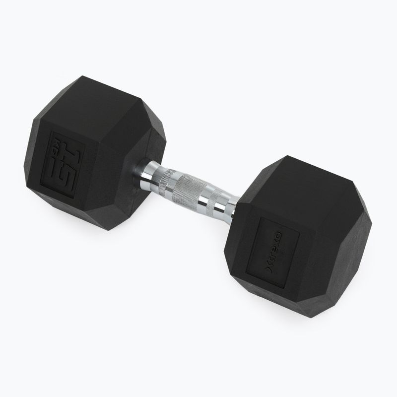 Ganteră cauciucată XTREXO Hex HXD150 15 kg