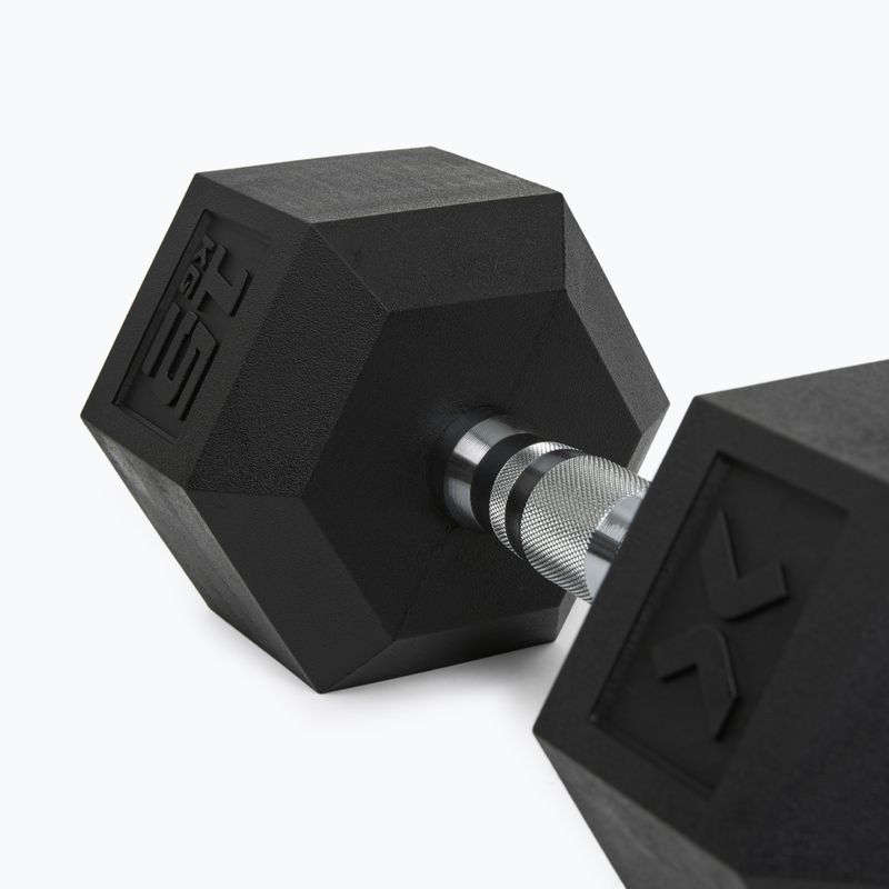 Ganteră cauciucată XTREXO Hex HXD150 15 kg 8