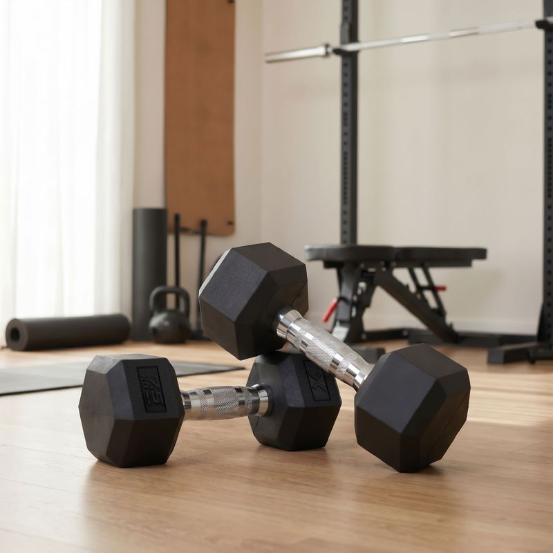 Ganteră cauciucată XTREXO Hex HXD75 7.5 kg 3