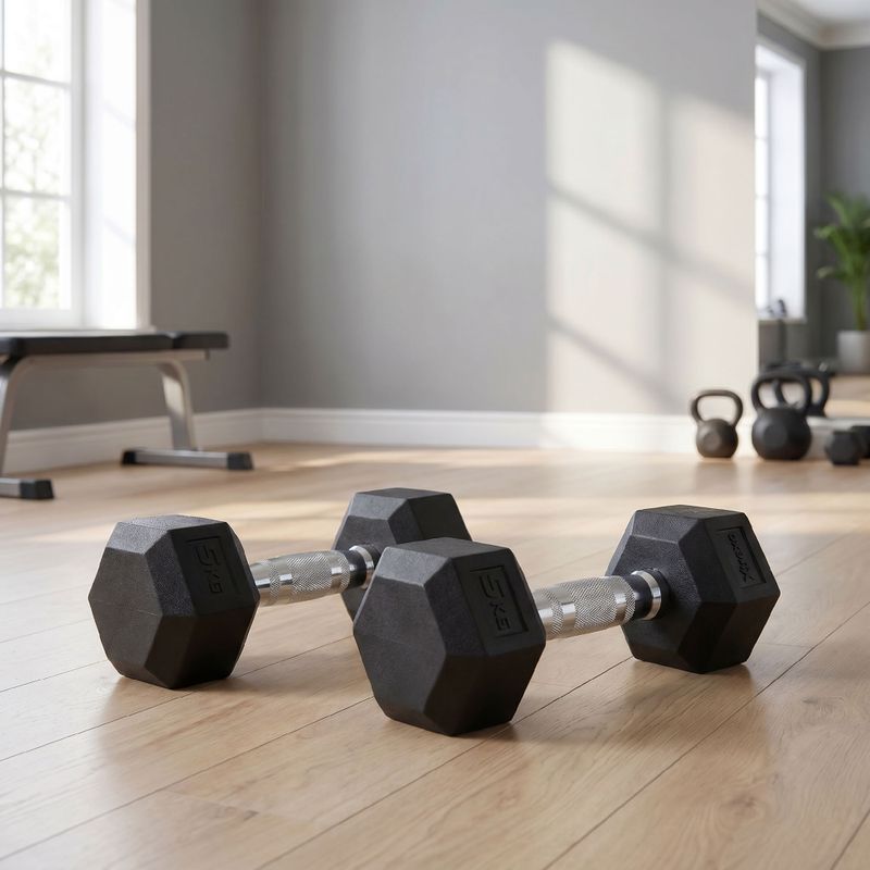 Ganteră cauciucată XTREXO Hex HXD50 5 kg 3