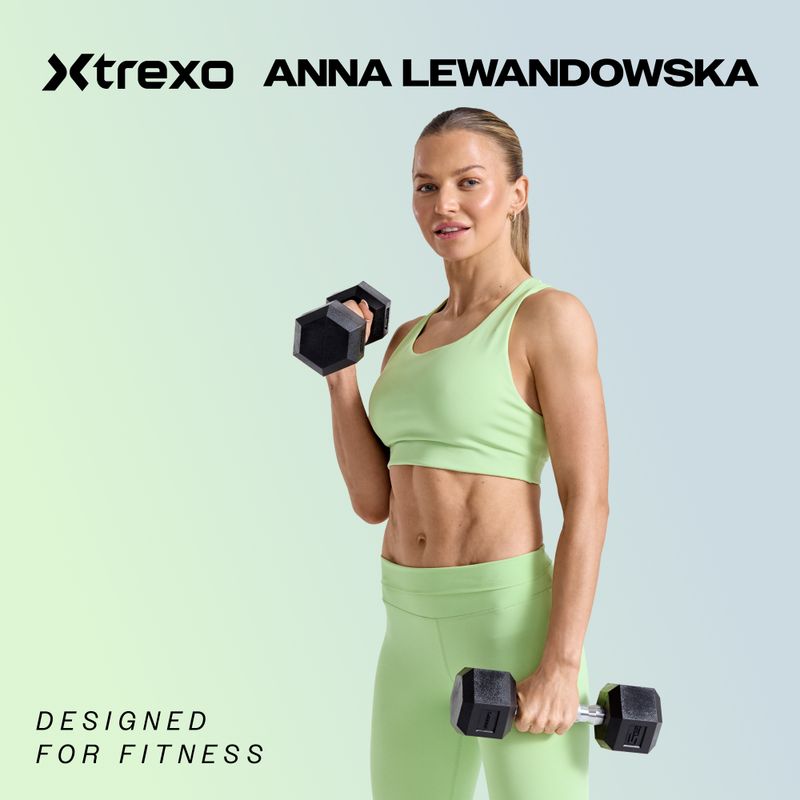 Ganteră cauciucată XTREXO Hex HXD75 7.5 kg 2