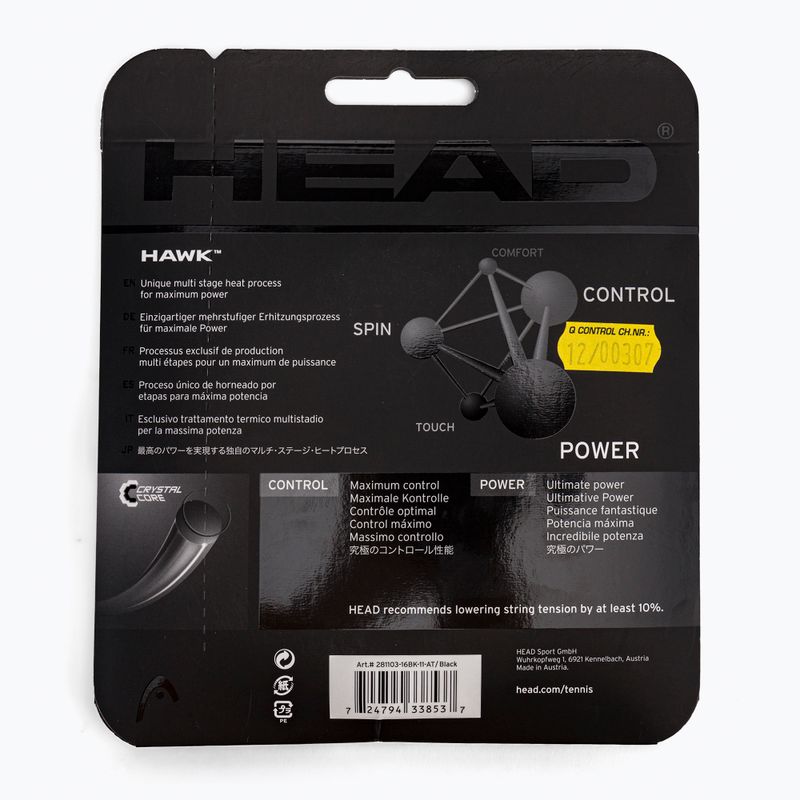 HEAD Hawk coardă de tenis negru 281103 2