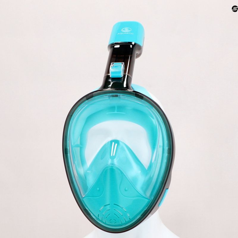 Mască integrală de snorkeling AQUASTIC albastră SMA-01SN 13