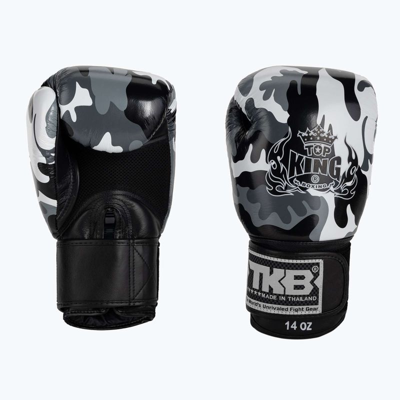 Top King Muay Thai Muay Thai Muay Thai Empower mănuși de box gri TKBGEM-03A-GY-10OZ