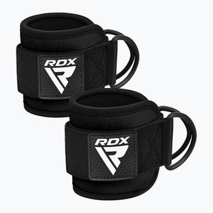 Benzi cu cârlige pentru încheietură RDX Gym Ankle Pro A4 negre WAN-A4B-P